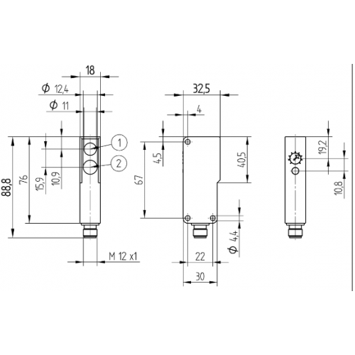 HN22PA3 Reflex Sensor with Background Suppression